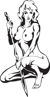 Sexy warrior girl decal 11